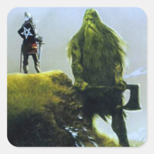 Sticker Carré Sir Gawain et le chevalier vert