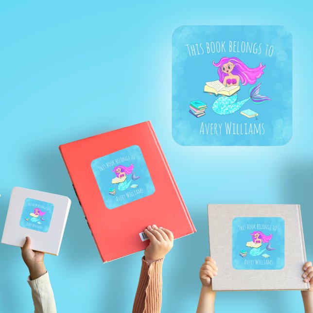 Sticker Carré Sirène Étincelante Avec Lunettes D'Oeil Livre Appa (Créateur téléchargé)