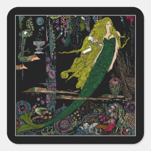 Sticker Carré Sirène sous l'autocollant de mer