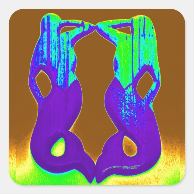 Sticker Carré sirènes violettes jumelles (Devant)