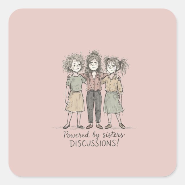 Sticker Carré Sisters DISCUSSIONS (Devant)