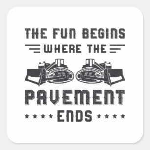 Sticker Carré Site d'extrémité de la chaussée de l'atelier de co