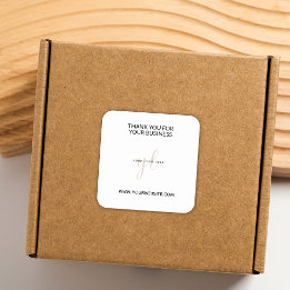 Sticker Carré Site Web du logo d'entreprise moderne Merci de mar