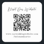 Sticker Carré Site Web Mariage en ligne du code QR<br><div class="desc">Customisez avec votre site web ici sur zazzle! Idéal pour le site mariage comme rsvp en ligne,  détails mariage</div>