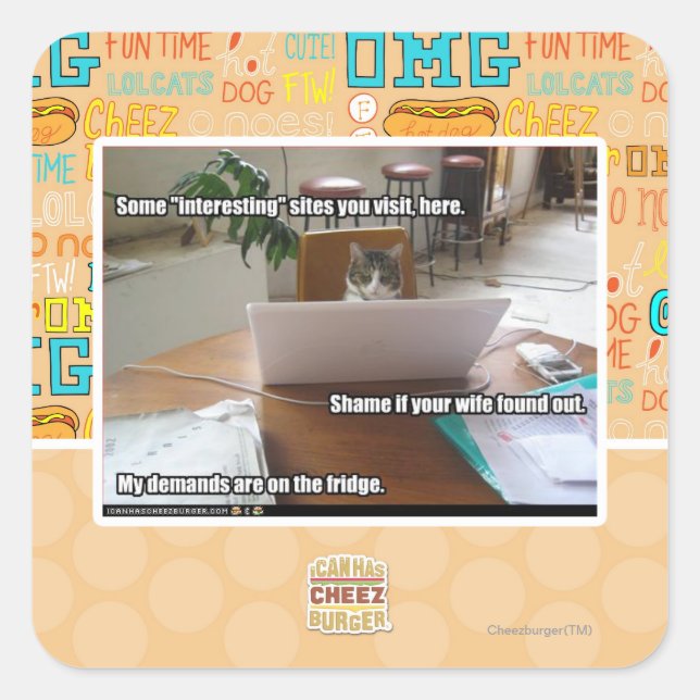 Sticker Carré Sites intéressants (Devant)