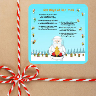 Sticker Carré Six jours de Bee-Mas Joyeux Noël à une incroyable 