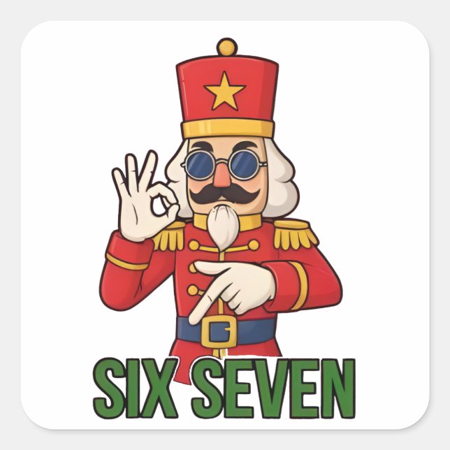 Sticker Carré Six Seven Snowman Christmas Nutcracker 6 7 Xmas  (Devant)