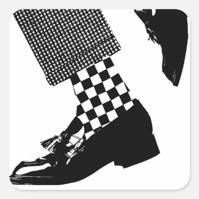 Sticker Carré Ska Feet pour votre Scooter (Devant)