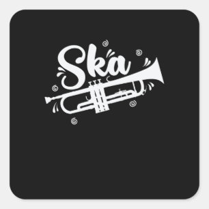 Sticker Carré Ska Trompete Swing Jazz Musikstil