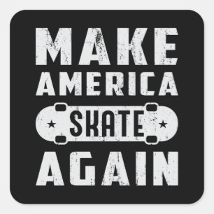 Sticker Carré Skateboard Skateboarder Skateboard Cadeau