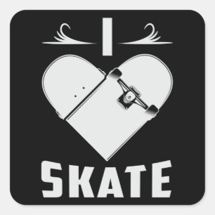 Sticker Carré Skateboard Skater Kickflip Skate Skate Idée cadeau
