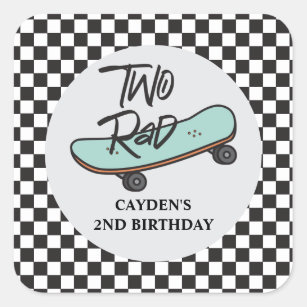 Sticker Carré Skateboard Two Rad 2e anniversaire