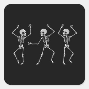 Sticker Carré Skeleton Dance