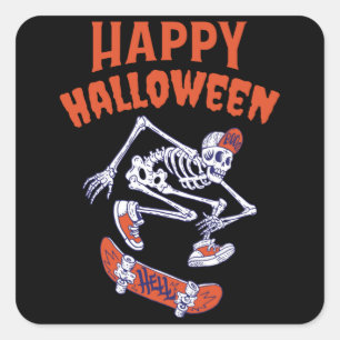 Sticker Carré Skeleton Halloween