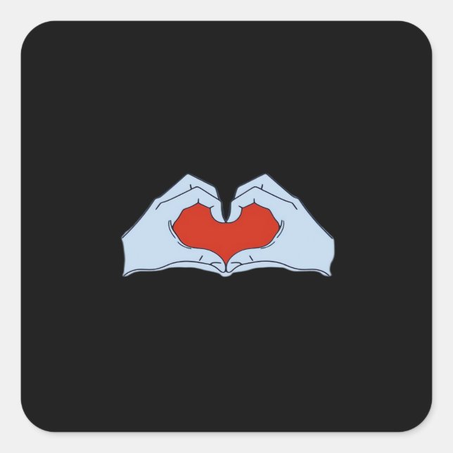 Sticker Carré Skeleton Heart Hands Classic & Basic Halloween (Devant)