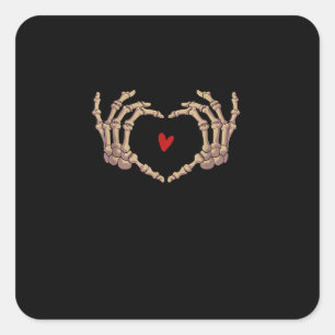 Sticker Carré Skeleton Mains Femmes Skeleton Mains Halloween