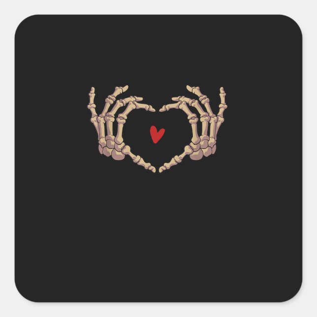 Sticker Carré Skeleton Mains Femmes Skeleton Mains Halloween (Devant)