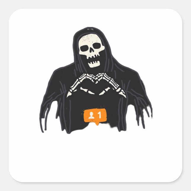 Sticker Carré Skeleton Pur-Coeur Follower Classic (Devant)