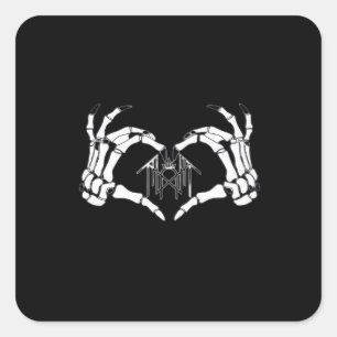 Sticker Carré Skeletons Token Heart Hands