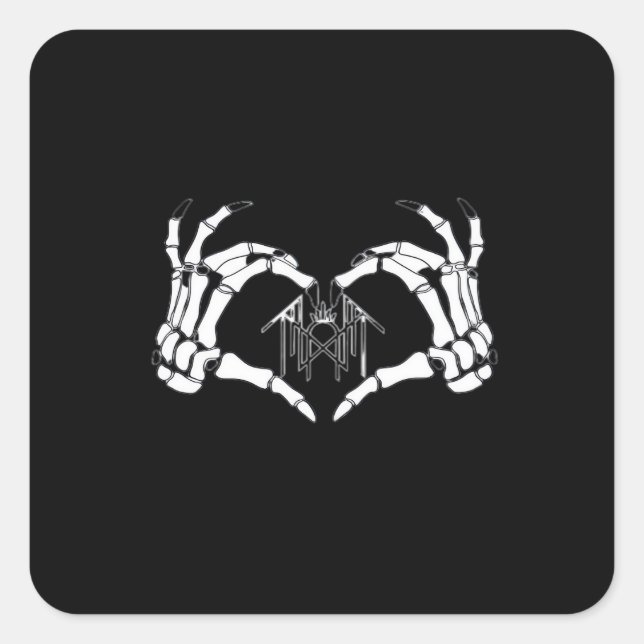 Sticker Carré Skeletons Token Heart Hands (Devant)