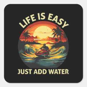 Sticker Carré Ski à jet classique