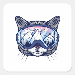 STICKER CARRÉ SKI CAT