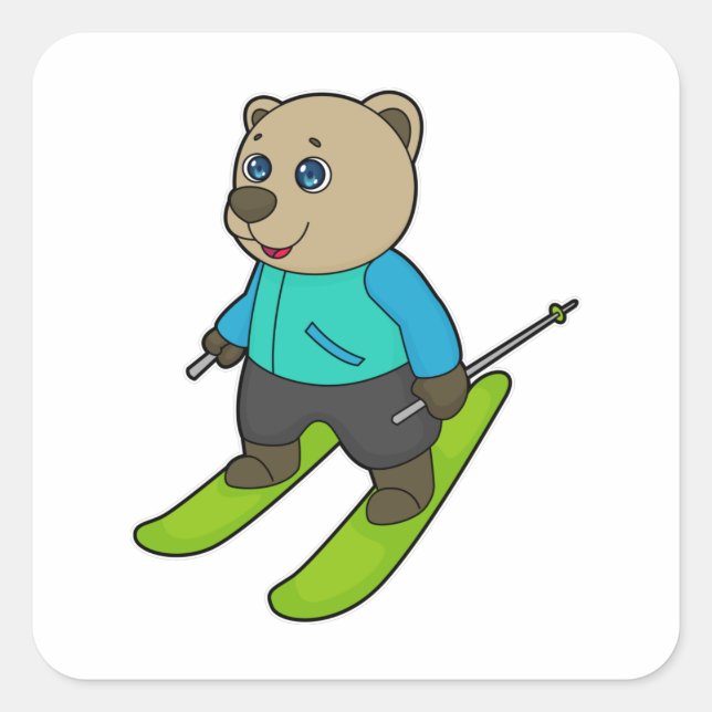 Sticker Carré Ski de Bear (Devant)