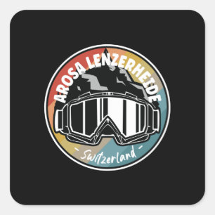 Sticker Carré Ski En Arosa Lenzerheide Suisse
