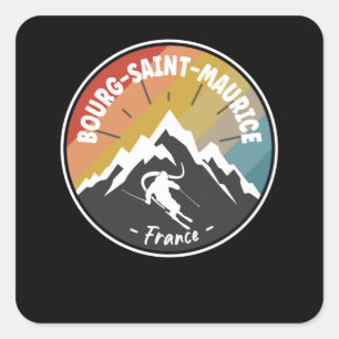 Sticker Carré Ski En France Bourg-Saint-Maurice