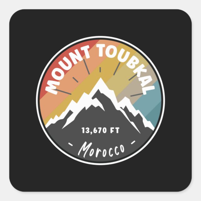 Sticker Carré Ski Sur Le Mont Toubkal - Maroc (Devant)