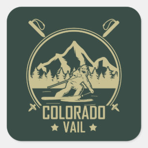 Sticker Carré Ski Vail Colorado