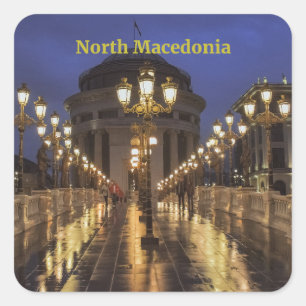 Sticker Carré Skopje, Macédoine du Nord