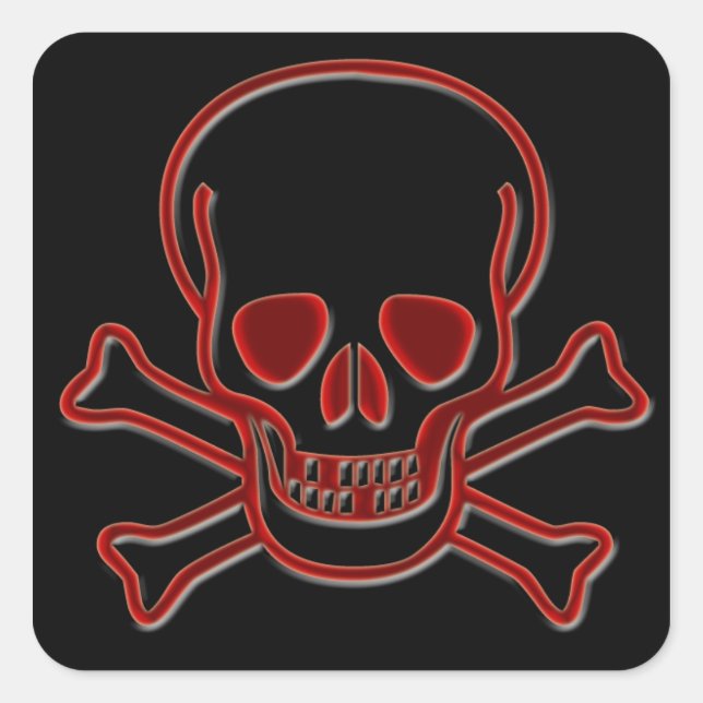 Sticker Carré Skull and Cross Bones (Devant)