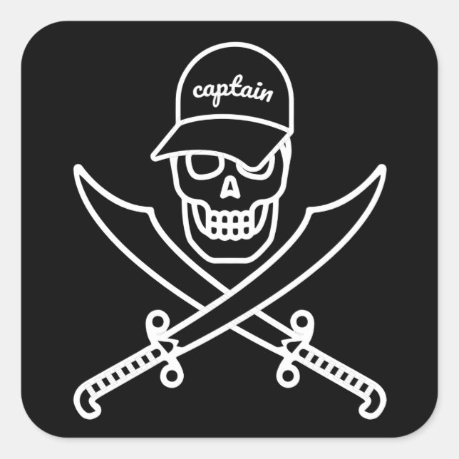 Sticker Carré Skull and swords (Devant)