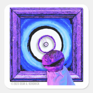 Sticker Carré Skwot au-dessus Assie le Barker sur l'Alien oculai