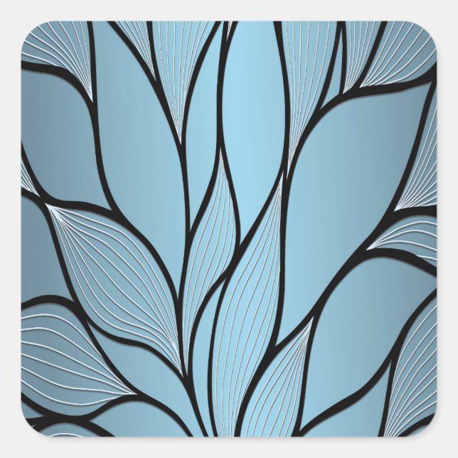 Sticker Carré Sky Blue Hues Creative Leave Motif (Devant)