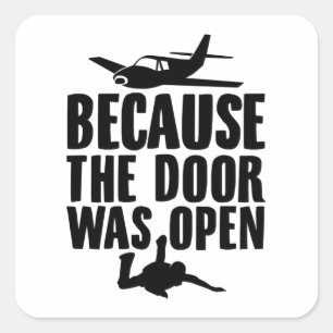 Sticker Carré Skydive  Parachute Skydiver Cadeaux Skydiver