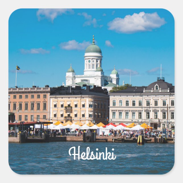 Sticker Carré Skyline Helsinki (Devant)
