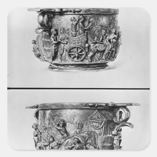 Sticker Carré Skyphos représentant la procession consulaire (Devant)