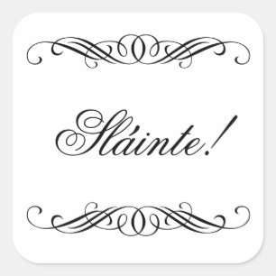 Sticker Carré Slainte - Élégant Mariage Swirl