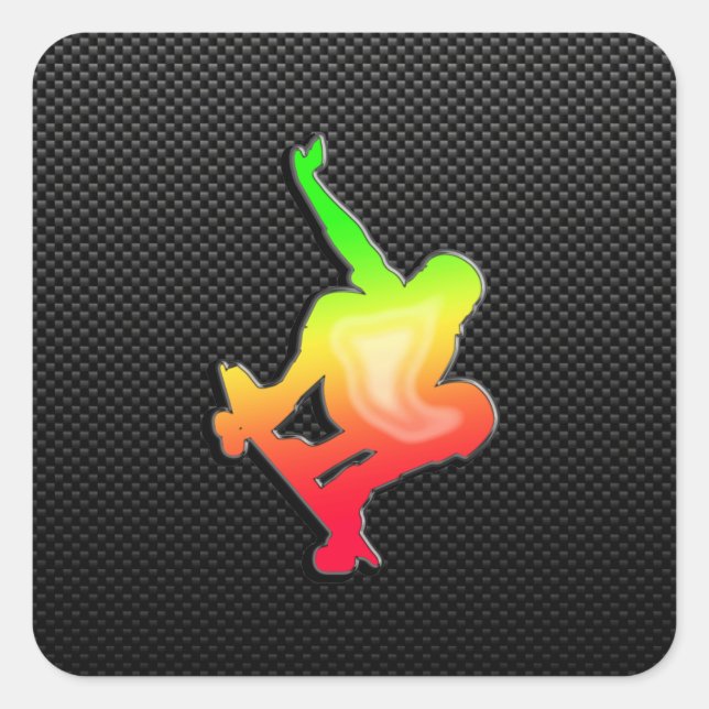 Sticker Carré Sleek skateboarding (Devant)