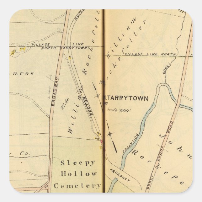 Sticker Carré Sleepy Hollow, New York (Devant)