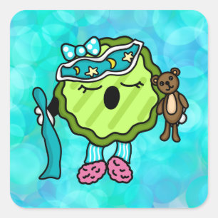 Sticker Carré Sleepy Time Picker   Night Night Jammies