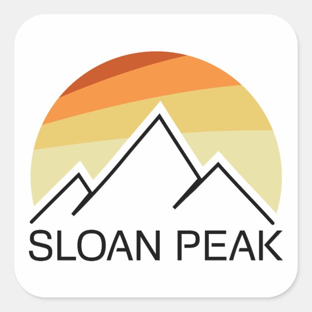 Sticker Carré Sloan Peak Washington Rétro (Devant)