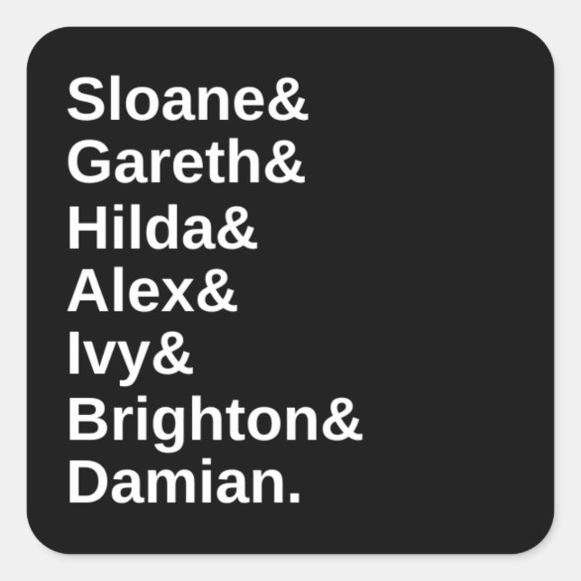 Sticker Carré Sloane&Gareth&Hilda&Alex&Brighton&Damian (Devant)