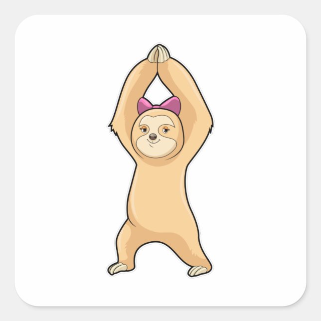 Sticker Carré Sloth at Fitness (Devant)