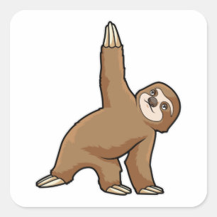 Sticker Carré Sloth au Yoga Stretching exercices Legs