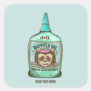Sticker Carré Sloth Huile de vélo lente