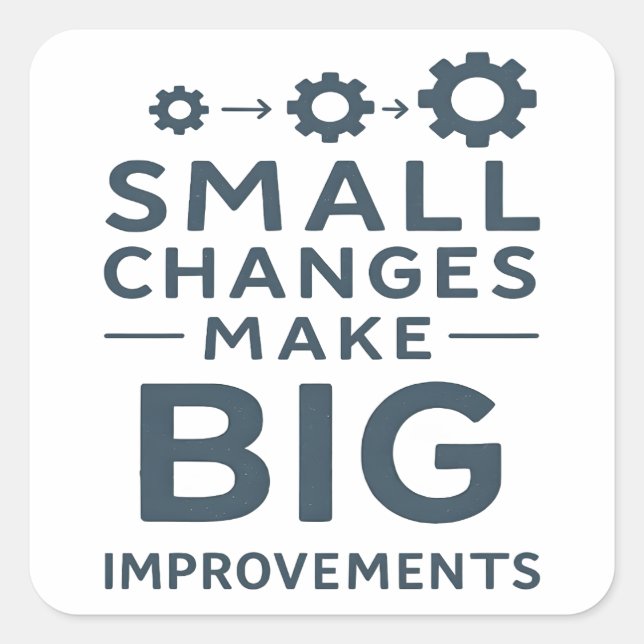 Sticker Carré Small Changes Make Big Improvements Kaizen culture (Devant)