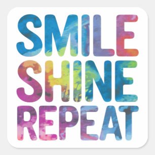 Sticker Carré Smile brillant répéter